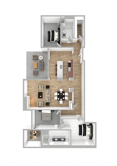 Floor plan for 2 beds, 2 baths, 3176 sqft